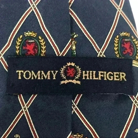 VINTAGE TOMMY HILFIGER GOLF SILK TIE NAVY BLUE 58” X 4” PREPPY CLASSIC - Picture 2 of 10
